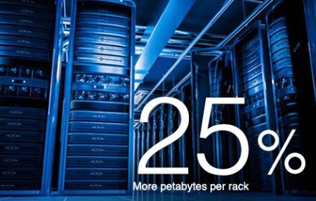 25 percent more petabytes per rack