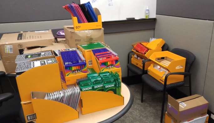 Seagate collected school supplies to donate to area students