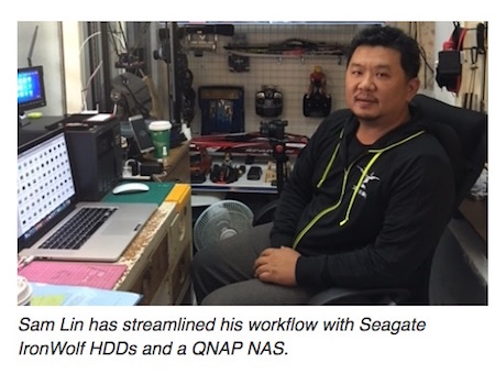 Sam Lin has streamlined his workflow with Seagate IronWolf HDDs and a QNAP NAS