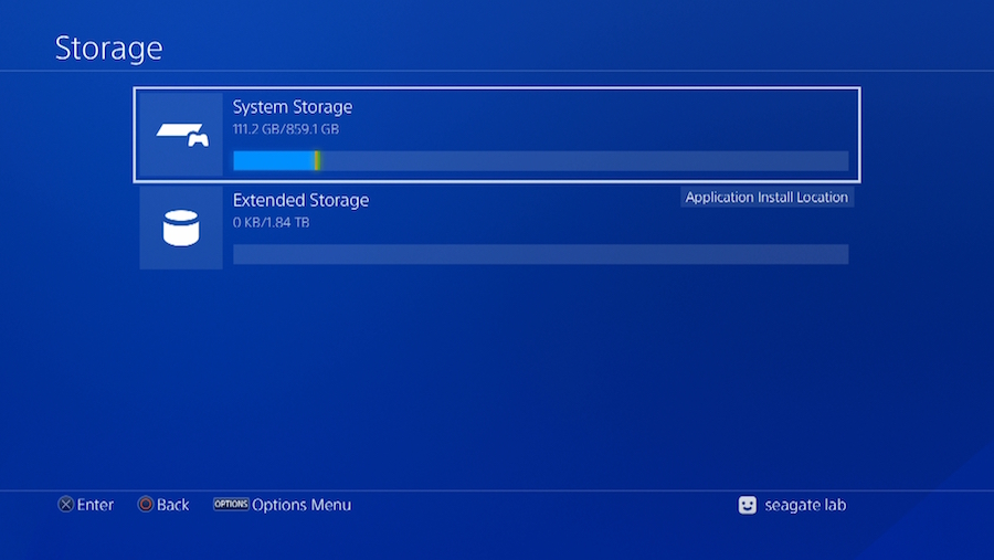 8) Once the formatting is complete the drive will now show up under Settings>Storage as Extended Storage