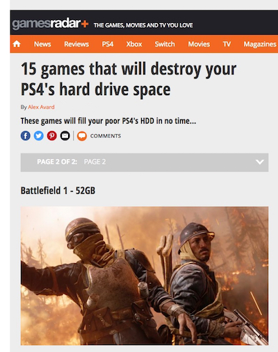 15 games that will destroy your PS4's hard drive space