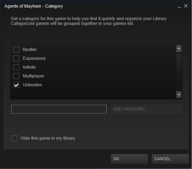 How to set up Categories in Steam