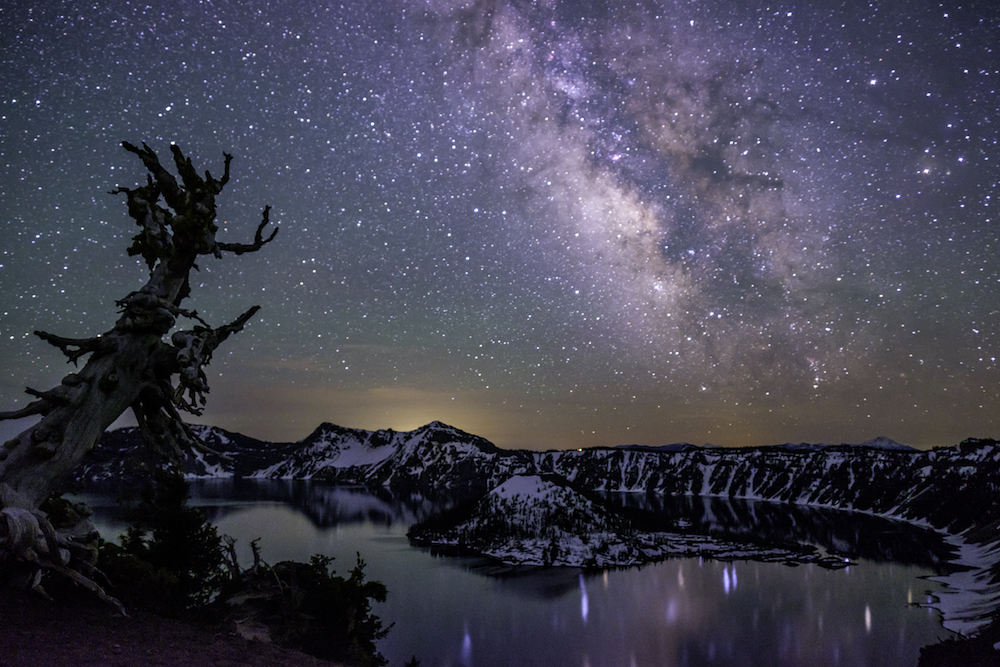 Jonathan Irish - Crater Lake NP - The Milky Way reflected in the crater lake.