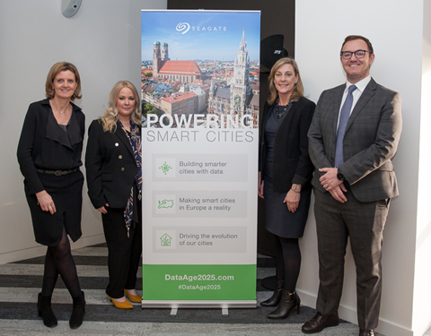 Event hosts Kate Scolnick, second from right, and Seagate’s EMEA corporate communications team Valerie Labrune, Helen Farrier and Paul Bodley