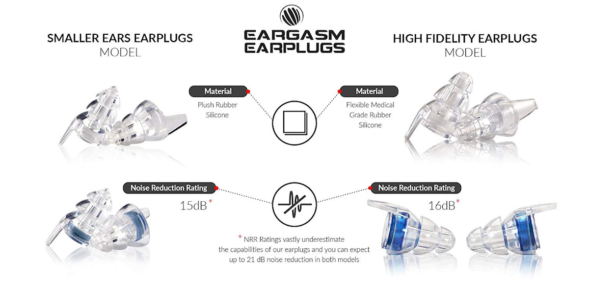 Eargasm high fidelity earplugs types