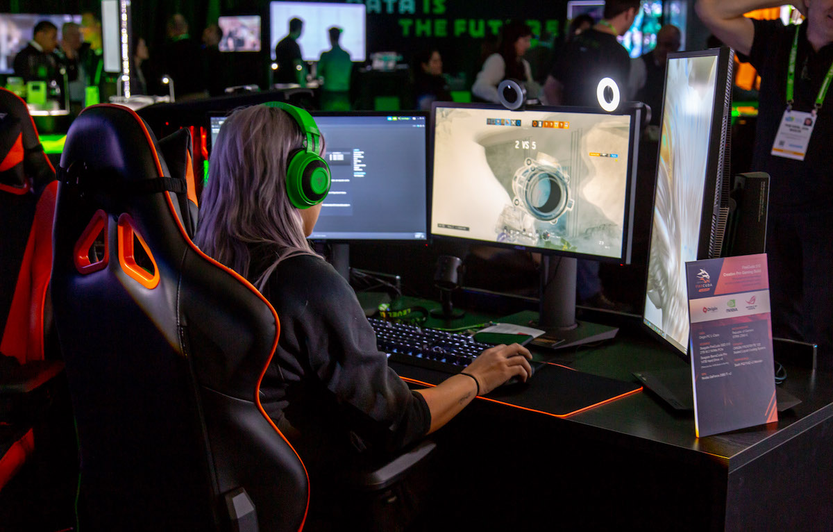 Gamer in action at Seagate Experience Zone CES 2019